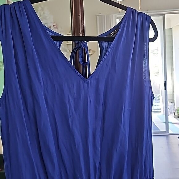 Loft Tie-Back‎ Cinched Waist Romper in Royal Blue Size Small - Picture 8 of 8